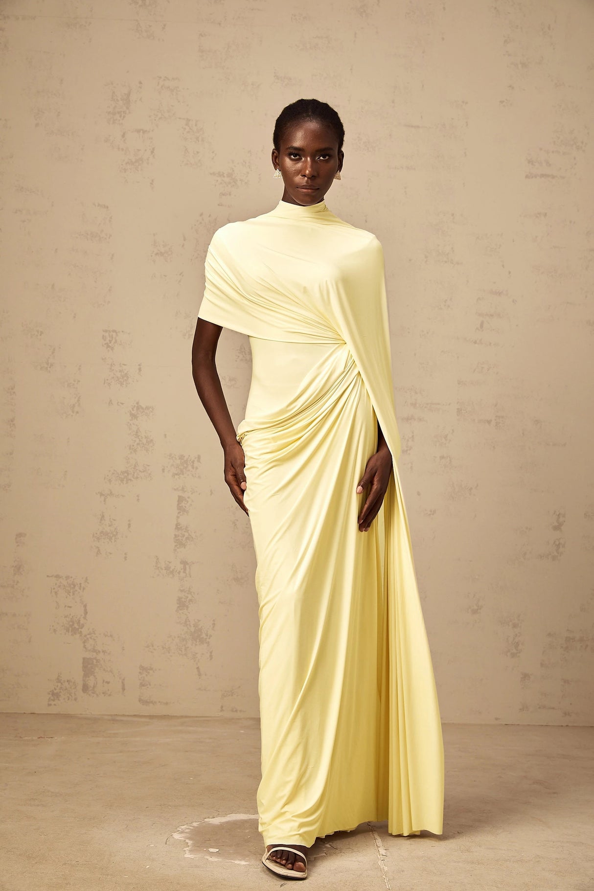 Fenella Asymmetrical Draped Cape  Dress Matching Set