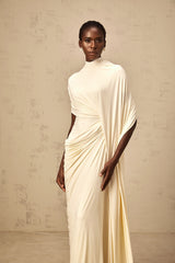 Fenella Asymmetrical Draped Cape  Dress Matching Set