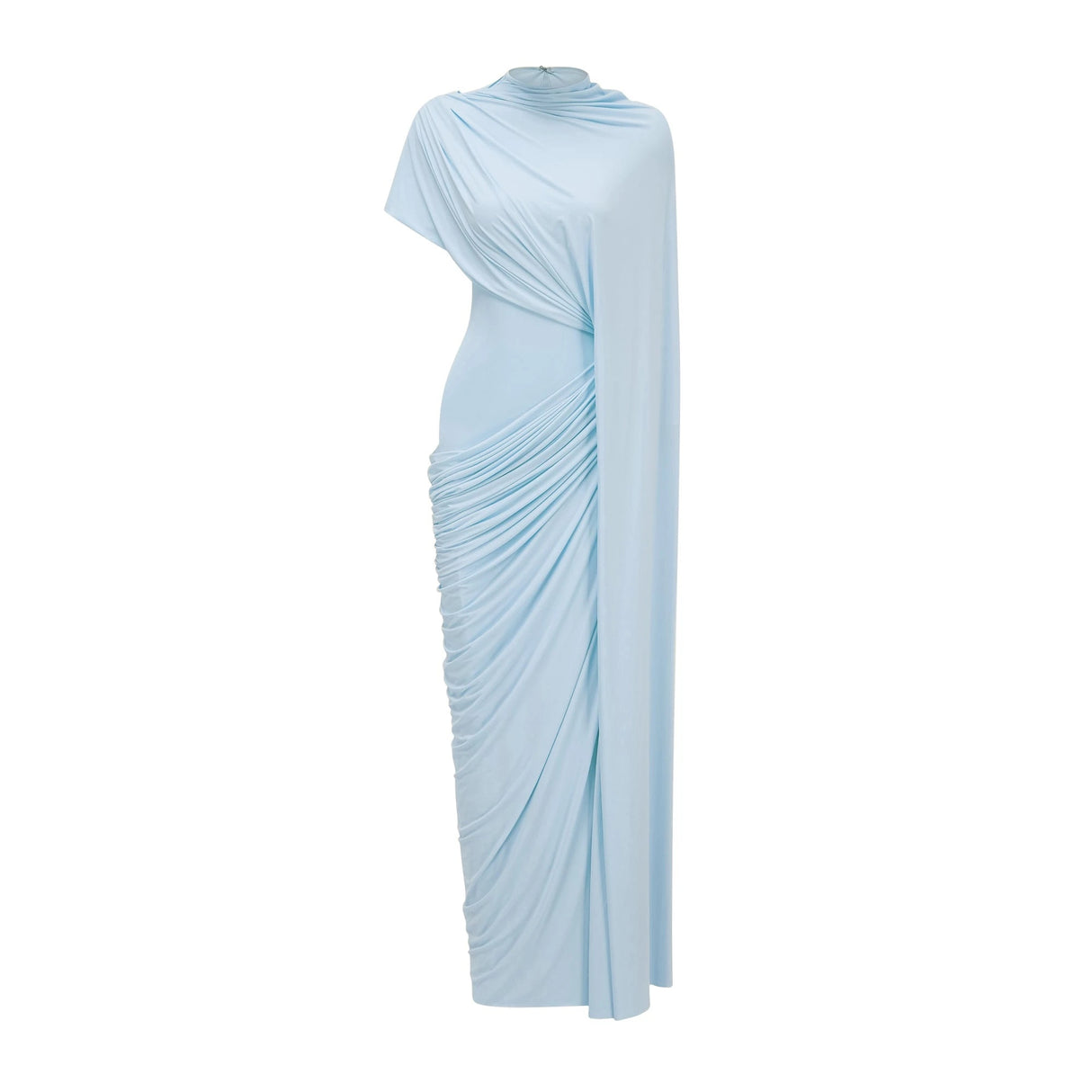 Fenella Blue Asymmetrical Draped Cape  Dress Matching Set