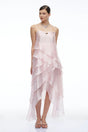 Fenella Pink Tiered Halterneck Midi Dress