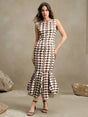 Festival Elegant Casual Vacation Old Money Style New DualColor Checkered Satin Fabric Dress