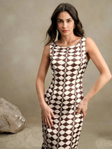 Festival Elegant Casual Vacation Old Money Style New DualColor Checkered Satin Fabric Dress