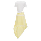 Fiamma Yellow Gathered Lace Panel Maxi Dress