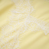 Fiamma Yellow Gathered Lace Panel Maxi Dress