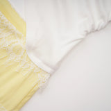 Fiamma Yellow Gathered Lace Panel Maxi Dress