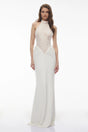 Filomena White Floral Lace Maxi Dress