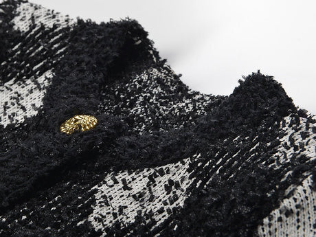 Fiona Cardigan - Classic Cropped Silhouette - Chic Argyle Pattern - Cozy Knit Fabric