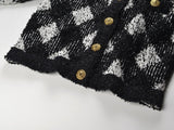 Fiona Cardigan - Classic Cropped Silhouette - Chic Argyle Pattern - Cozy Knit Fabric
