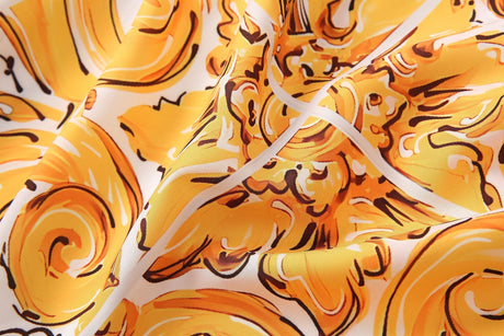 Fiona Dress - Halter Neck Silhouette - Baroque Pattern Design - Tailored Fit - Wrap Around Neckline