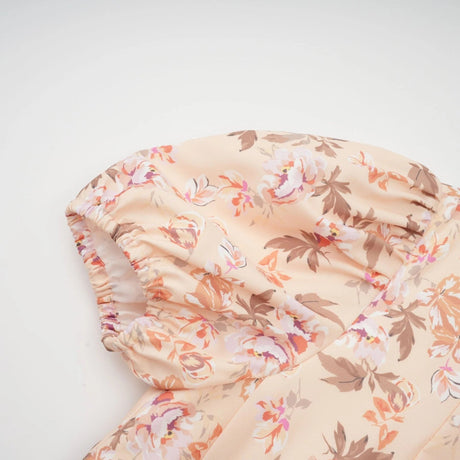 Fiona Mini Dress Yellow Floral Print Pleated