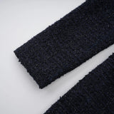 Fiona Navy Blue Embellished Tweed Mini Dress