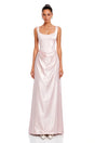 Fiona Pink Satin Square Neck Maxi Dress