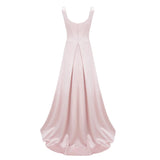 Fiona Pink Satin Square Neck Maxi Dress