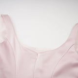 Fiona Pink Satin Square Neck Maxi Dress