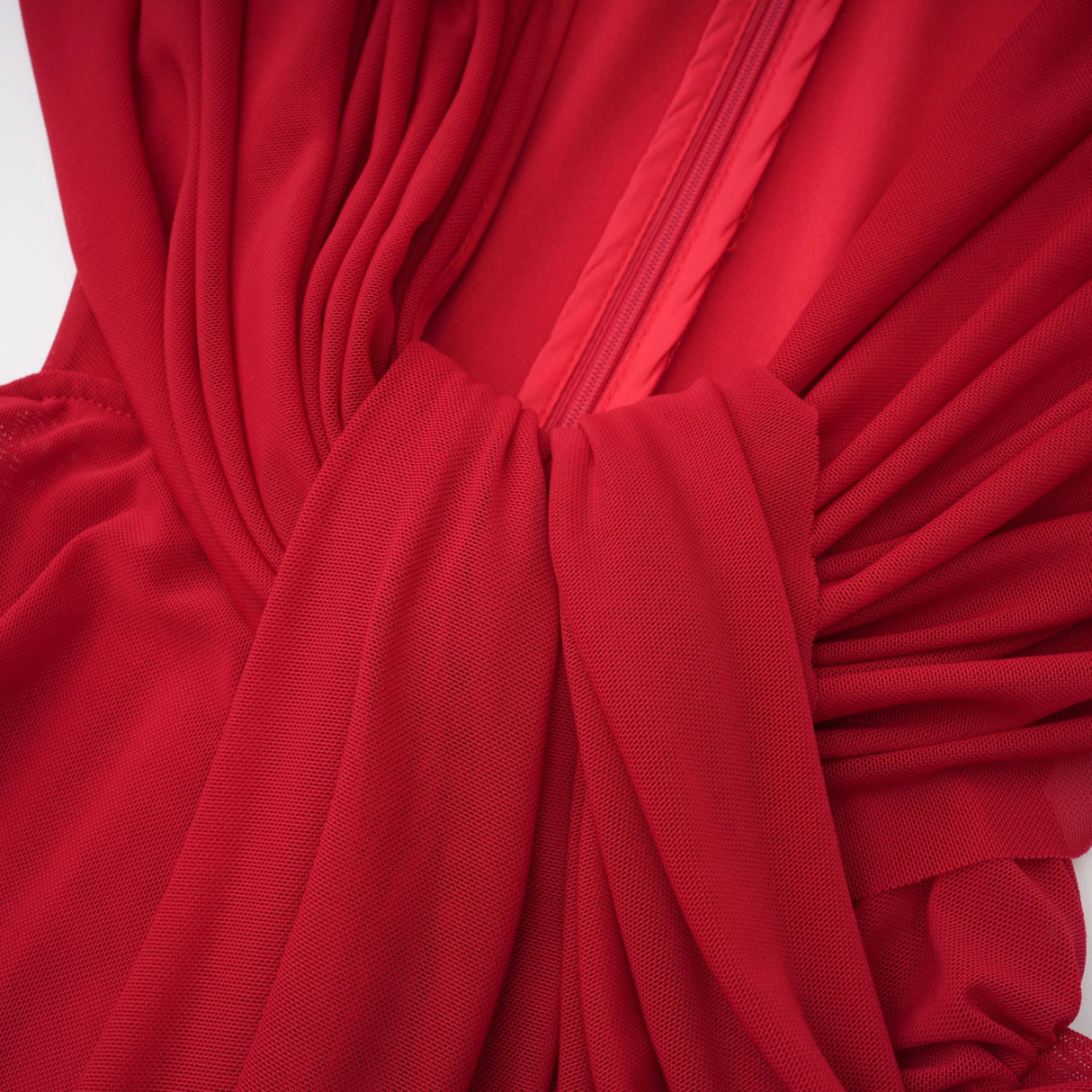 Fíona Red Asymmetrical Draped Maxi Gown