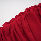 Fíona Red Asymmetrical Draped Maxi Gown