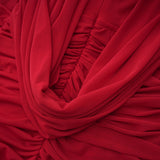 Fíona Red Asymmetrical Draped Maxi Gown