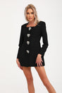 Fionnghuala black crystal mini dress