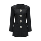 Fionnghuala black crystal mini dress