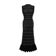 Fiorella Maxi Dress - Crochet Knit - Stud Embellishments - Ruffled Hem - Stretch Design