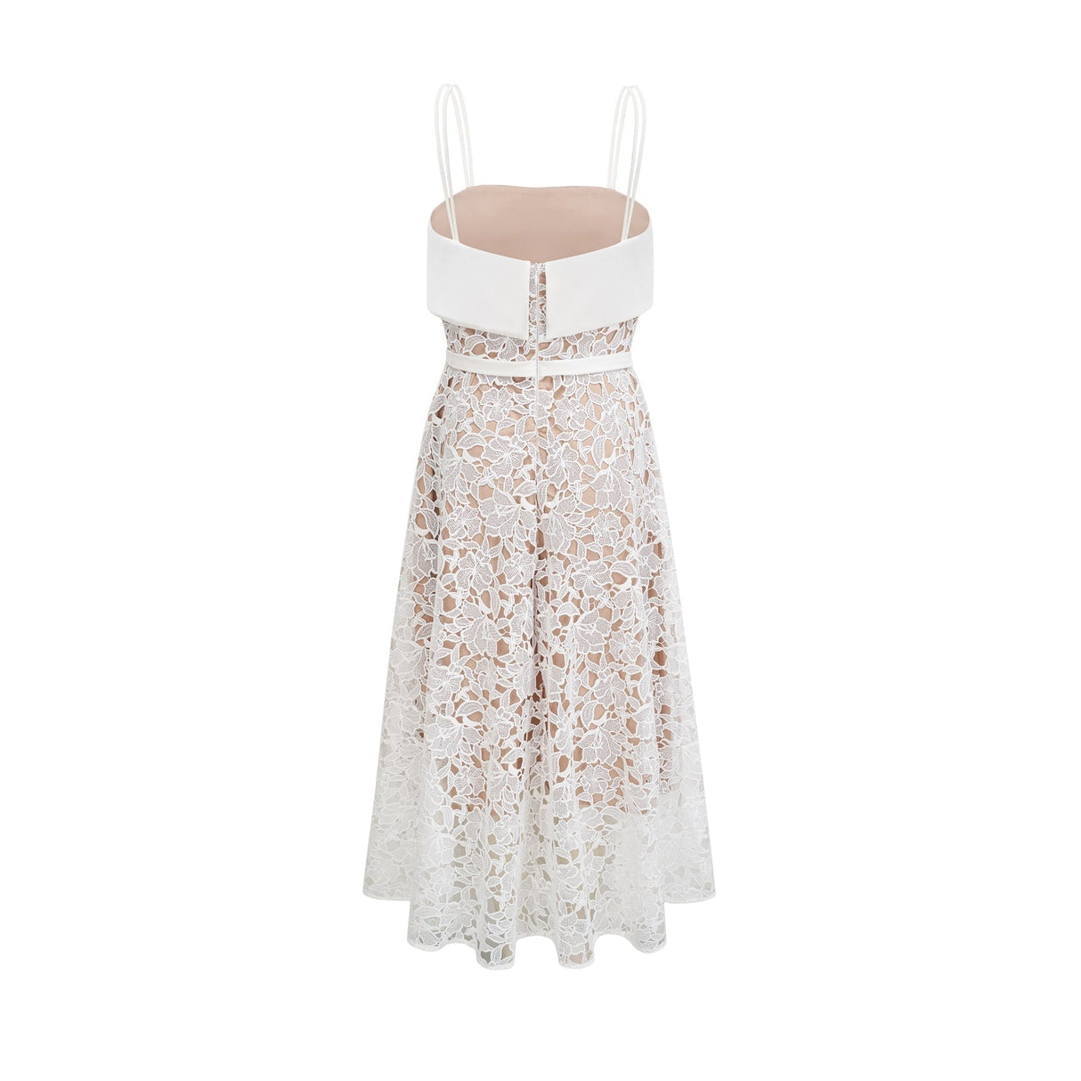 Fiorina Midi Dress - Sleeveless - Spaghetti Straps - Pierced Design - Tie Fastening