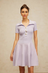 Fiorina Mini Dress Lilac Flared Knit