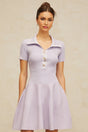 Fiorina Mini Dress Lilac Flared Knit