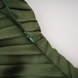 Firoozeh Emerald Green One Shoulder Pleated Maxi Dress