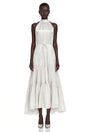Firuze Ivory Pleated Tiered Maxi Dress