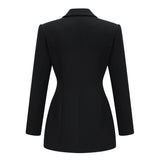 Fleur Black Blazer Mini Dress with Satin Panels