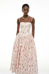 Fleur Pink Floral Print Maxi Dress