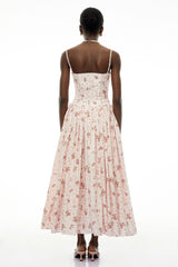 Fleur Pink Floral Print Maxi Dress