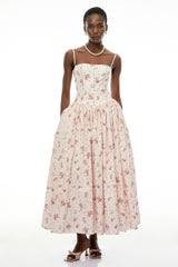 Fleur Pink Floral Print Maxi Dress