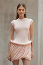 Fleur Pink Ruched Bubble Hem Mini Dress