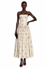 Fleur Purple Floral Print Maxi Dress