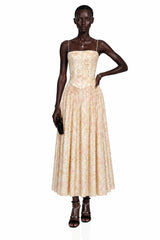 Fleur Yellow Floral Print Maxi Dress