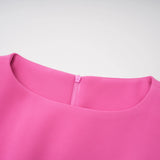 Fleurine Hot Pink Floral Appliqué Mini Dress