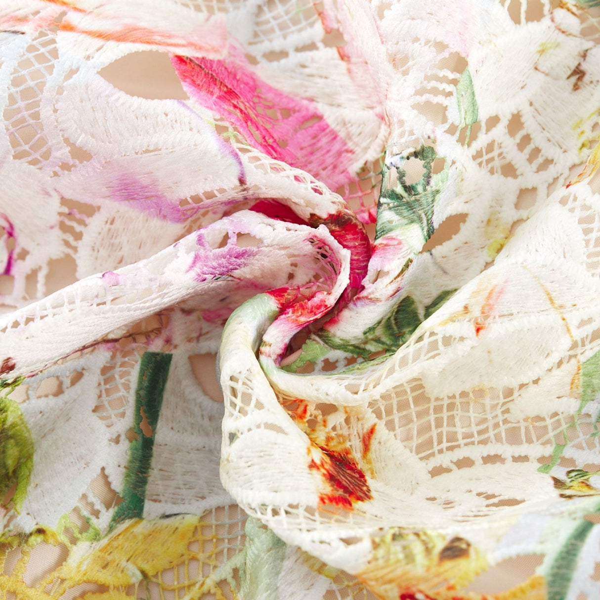 Floral embroidered lace midi dress with intricate design and delicate details