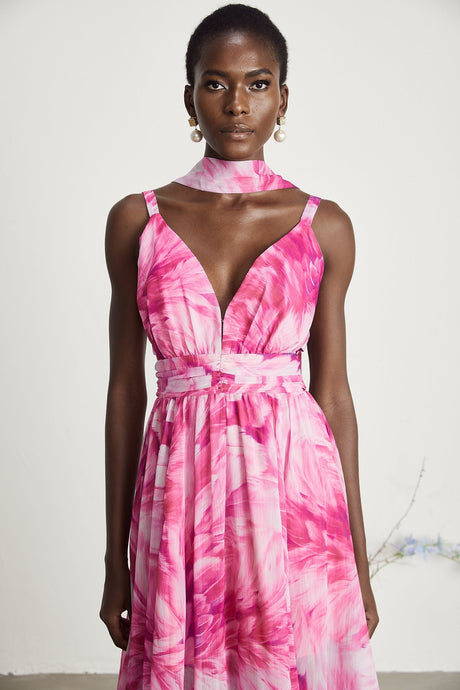 Florence Vneck floral maxi dress