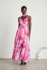 Florence Vneck floral maxi dress