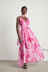 Florence Vneck floral maxi dress