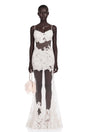Florence White SemiSheer Floral Lace Maxi Dress