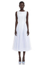 Florentina Blue Midi Dress with Tulle Panels