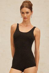 Fortuna Bodysuit - Sleeveless - Scoop Neck - Fitted Silhouette - Rhinestone Embellishment - Rear Zip Fastening