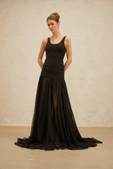 Fortuna Bodysuit - Sleeveless - Scoop Neck - Fitted Silhouette - Rhinestone Embellishment - Rear Zip Fastening