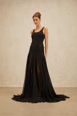 Fortuna Bodysuit - Sleeveless - Scoop Neck - Fitted Silhouette - Rhinestone Embellishment - Rear Zip Fastening