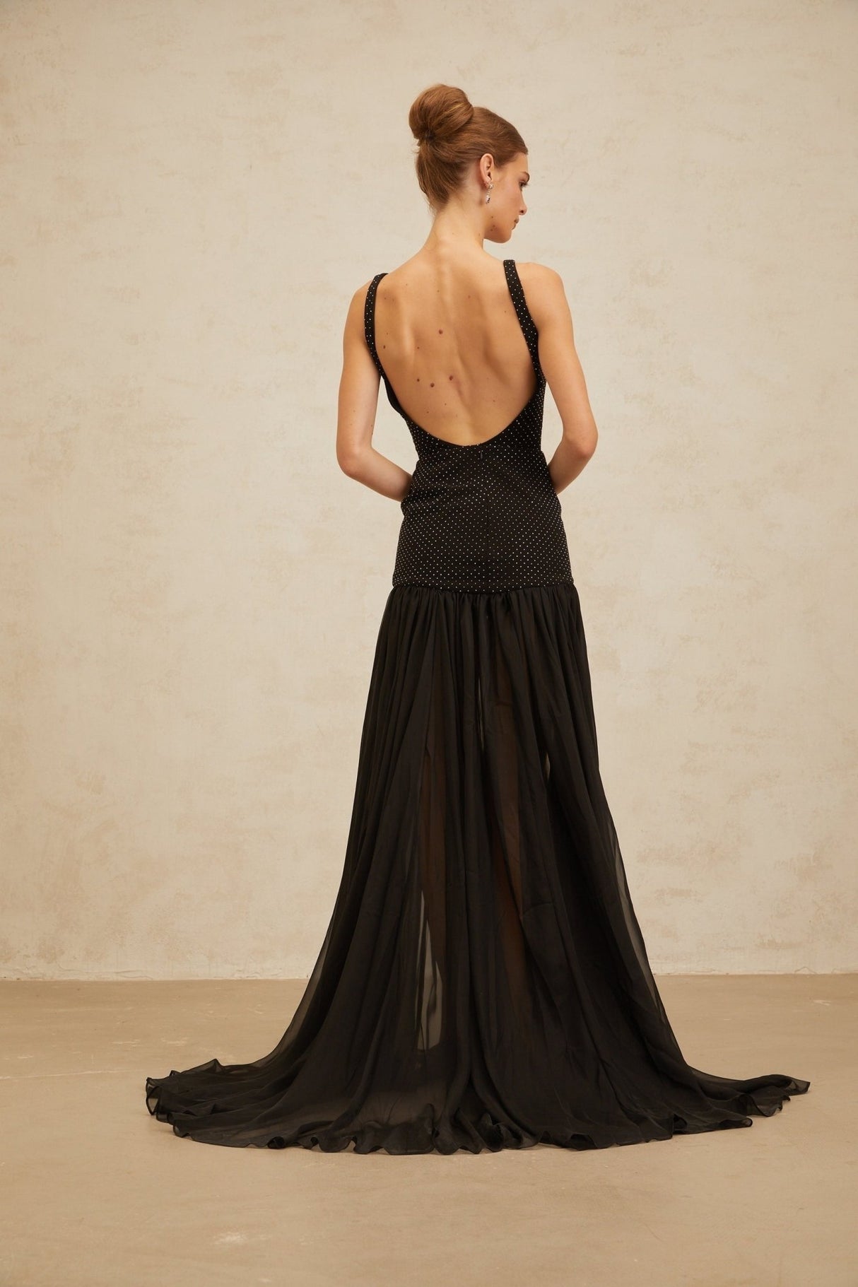 Fortuna Bodysuit - Sleeveless - Scoop Neck - Fitted Silhouette - Rhinestone Embellishment - Rear Zip Fastening