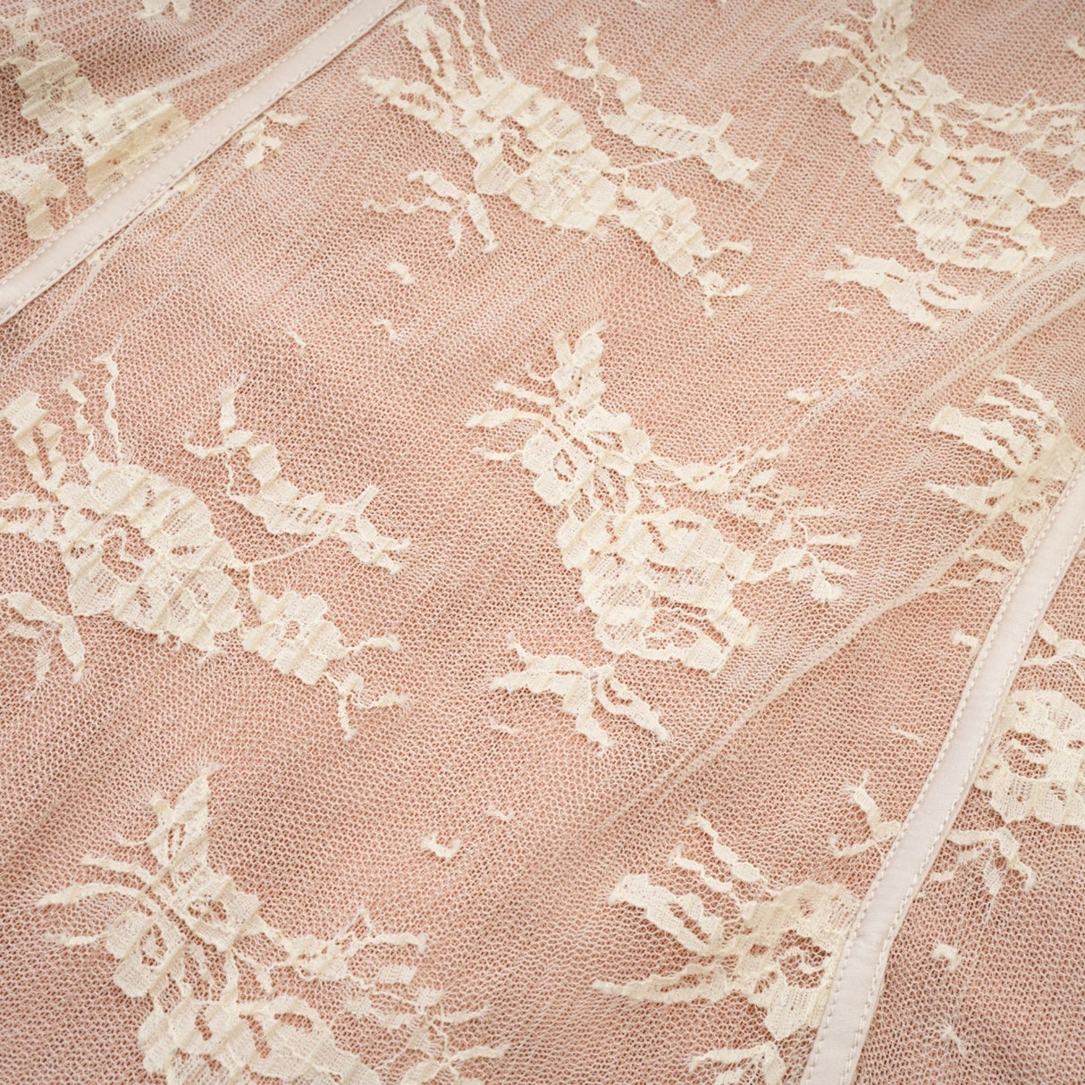 Fortuna Long Sleeved Dress - Lace Detailing - Square Neck - Mesh Design - Bustier Style