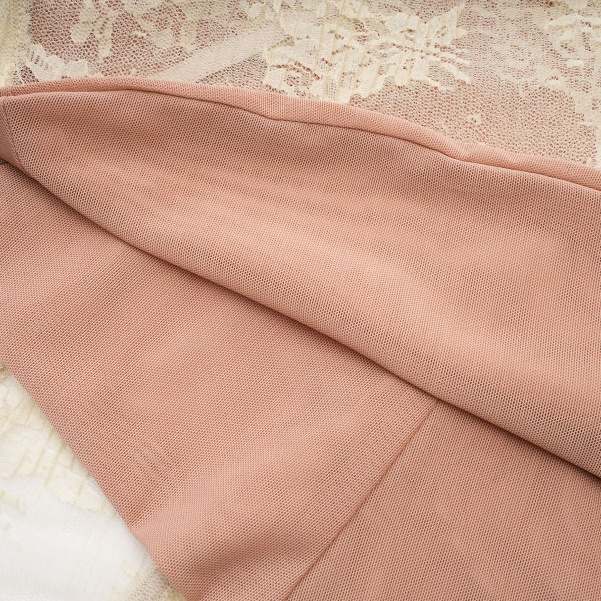 Fortuna Long Sleeved Dress - Lace Detailing - Square Neck - Mesh Design - Bustier Style