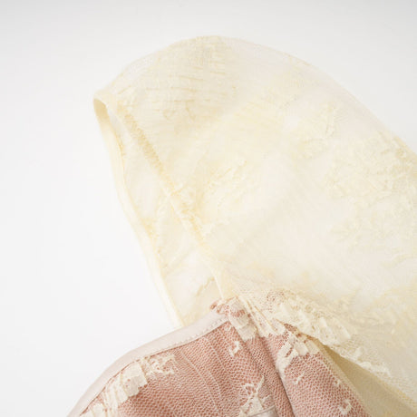 Fortuna Long Sleeved Dress - Lace Detailing - Square Neck - Mesh Design - Bustier Style